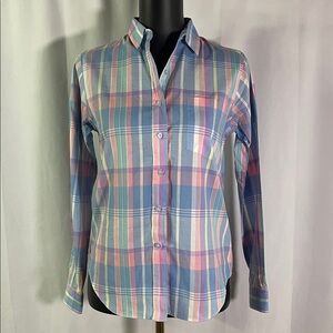 Vintage Grand Design Multicolor Pastel Plaid Button Down Shirt